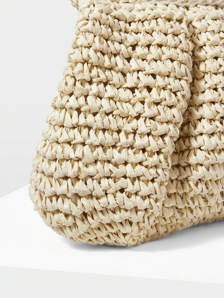 LADIES HANDBAG, FASHIONABLE SPLICING STRAW BAG, VERSATILE FOR LEISURE AND VACATION