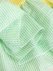 Vintaside Kids Kleine Mädchen Buntes gestreiftes ärmelloses Kleid, gewebter bunter Stoff, Puffärmel, tailliert, Saum mit Einsätzen, weiches & bequemes Material, süß & lässig, geeignet für Schule, Ausflüge, Urlaub, Partys, Frühling & Sommer - Verschiedenfarbig - Übersicht 3