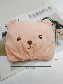 1pc Cartoon Hair Drying Cap, Thick Absorbent Bath Towel Hair Wrap - bear - View 3