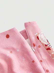 ROMWE Kawaii Cute Cat Heart Cherry Polka Dot Print Ultra Low Waist Mini Skirt For Women - Multicolor - View 4