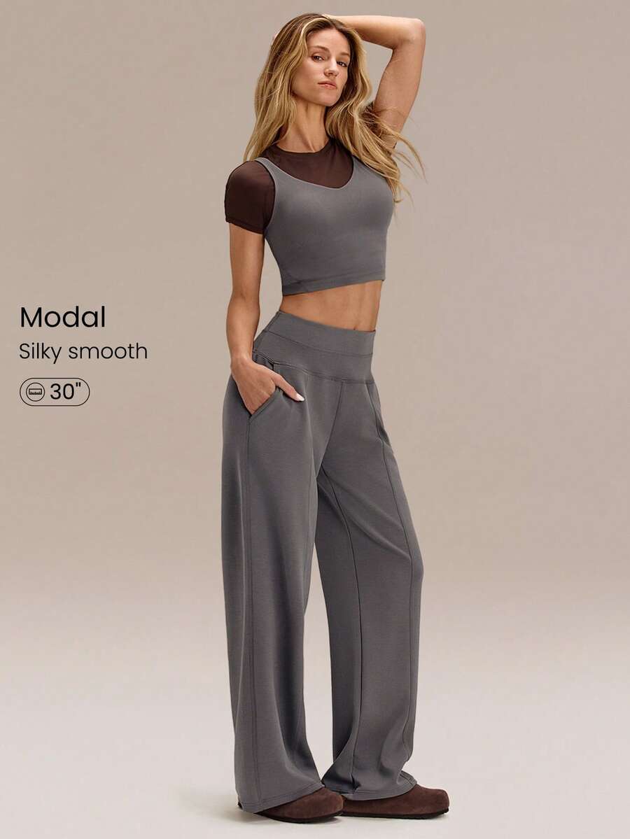 GLOWMODE Pantalones De Estar Por Casa Cómodos Con Sensación De Seda Y Textura De Modal