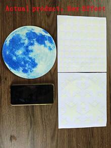 SHEIN 星月图案墙贴，夜光蓝色星系墙贴，卧室装饰，夜空星空图案墙贴，情人节、婚礼、生日、房间装饰 - 藍色 - 查看 8