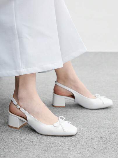 CUCCOO BIZCHIC 女士经典低跟粗跟咖啡色平底鞋，优雅百搭，适合日常穿着、通勤和办公场合。