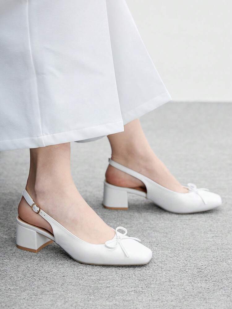 CUCCOO BIZCHIC Women's Classic Low Chunky Heel Coffee Color Slip-On Flats, Elegant For Daily Wear, Commuting And Office