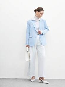 CUCCOO BIZCHIC 女士经典低跟粗跟咖啡色平底鞋，优雅百搭，适合日常穿着、通勤和办公场合。 - 白色 - 查看 10