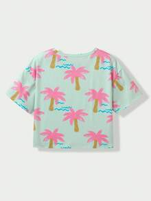 Casuvi Kids Tween Girls Casual Cute 3D Bow Short Sleeve T-Shirt, Versatile For Outings, Gatherings, And Daily Wear Tween Girl Clothes For Summer Spring Dresses For Girls Tween Spring Dress Tween Girl Vacation Outfits Youth Girl Clothes - Multicolor - View 4