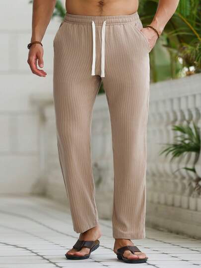 VENTUSAIL Pantalones casuales a rayas caqui para hombres, nuevo estilo de gran , adecuados para todas las estaciones y uso diario, pantalones casuales para exteriores, interiores y regalo para novio/esposo