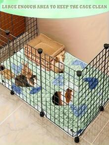 Thảm lót chuồng thú cưng tái sử dụng - 3 lựa chọn họa tiết: Trái tim xanh lá cây, Trái tim hồng & Khủng long xanh dương, Tấm lót đáy có thể giặt được, kích thước 27.5x19.6 inch, phù hợp cho chuột hamster, thỏ, chuột lang, sóc, mèo, chó và bò sát. - Nhiều màu - Xem 6