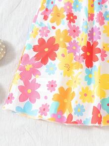 SHEIN Đầm hai dây in hoa cho bé gái, thích hợp cho kỳ nghỉ hè. - Nhiều màu - Xem 7