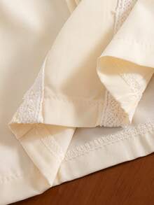 Souflis Souflis 2pcs Baby Boy Casual Outfit Set: Doll Collar Ruffle Trim Shirt And Pants - Beige - View 8