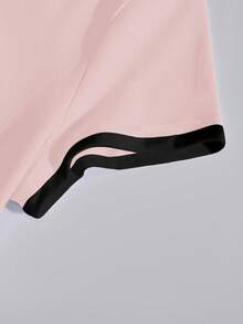 Glimmora Slogan & Floral Print Color Block Round Neck T-Shirt For Women - Multicolor - View 4