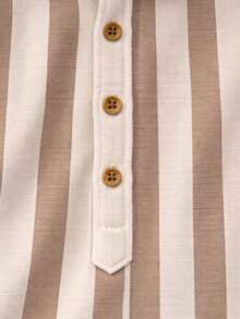 Camisa Niño Rayas Verticales Estilo Moderno - Beige/blanco - Ver 5