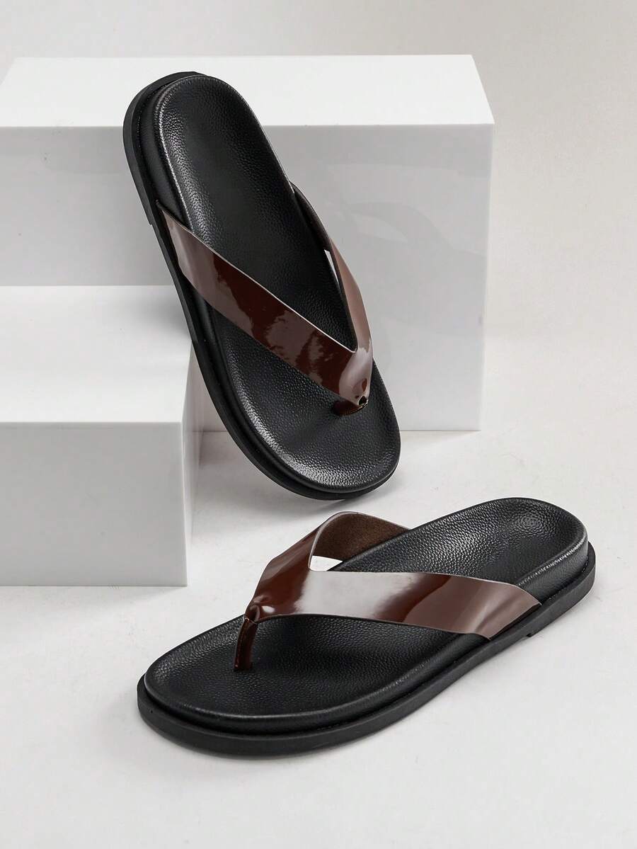 Solezae Dép xỏ ngón đế bằng thoải mái, kiểu dáng thường ngày dành cho nữ. - Màu nâu Sô-cô-la - Xem 1