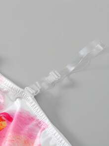 Vestido con hombros descubiertos con volantes y estampado floral para niña preadolescente - Multicolor - Ver 4