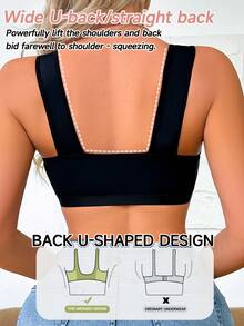 Set de 3 sujetadores minimalistas, cómodos y suaves sin costuras para mujeres - Multicolor - Ver 2