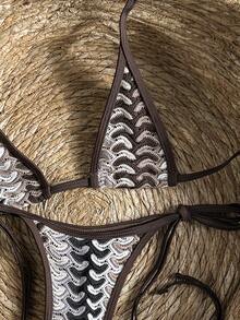 Swim Vcay Bộ bikini hai mảnh Swim SXY với họa tiết chấm bi, kiểu cổ yếm và quần buộc dây bên hông, đồ bơi gợi cảm cho kỳ nghỉ biển mùa xuân/hè. - Nhiều màu - Xem 3