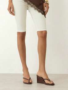 SHUZIA 女士舒适耐穿人字拖坡跟凉鞋 - 咖啡棕 - 查看 2