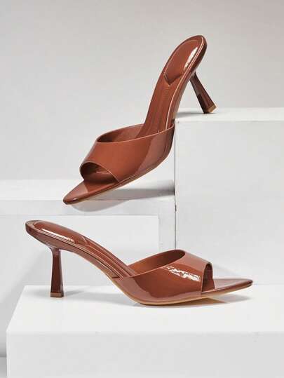 SHUZIA Women Minimalist Sexy Pointy Toe Stiletto Heel Sandals