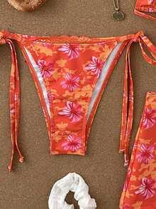 Swim Mod 2026新款女士夏季沙滩度假吊带露背系带低腰比基尼三件套泳衣 - 彩色 - 查看 7