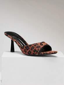 SHUZIA Women Minimalist Sexy Pointy Toe Animal Print Stiletto Heel Sandals Summer Shoes - Multicolor - View 8