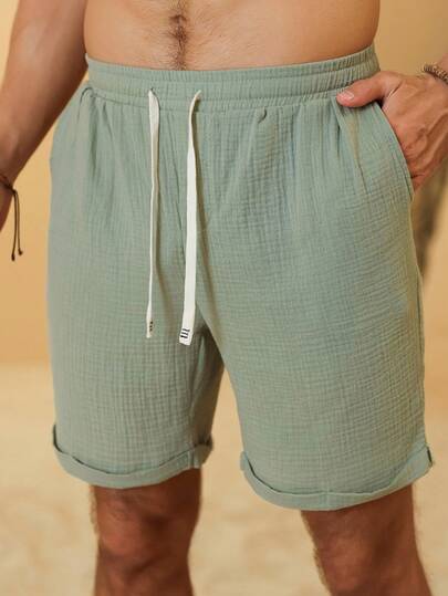 VENTUSAIL Men's Casual Solid Color Shorts, Versatile For Summer