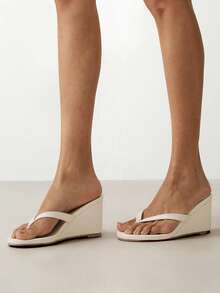 SHUZIA Dép xỏ ngón đế xuồng thoải mái, bền chắc dành cho nữ. - Màu Khaki - Xem 4