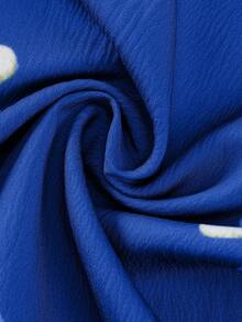 EMERY ROSE Plus Size Women Casual Boho Navy Blue Jumpsuit Vacation Autumn - Royal Blue - View 4