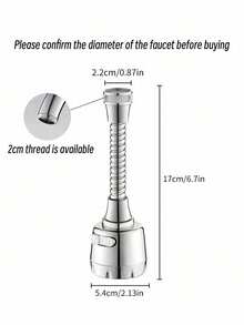 1pc Universal Water-Saving Faucet Extender Anti Splash Spray Head With Filter For Kitchen Bathroom Sink Fall Home Upgrade Back To School Essentials Must Haves - Medium-length 2-mode hose silver big head - View 10