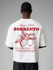STYNVO Men's Slogan & Fruit Print Round Neck Short Sleeve Casual T-Shirt - White - View 3