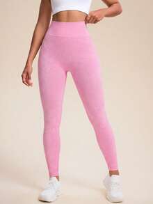 Sovereign Charm Quần legging thể thao thường ngày, không đường may, độ co giãn cao, thích hợp cho yoga, tập thể dục. - Hồng - Xem 3