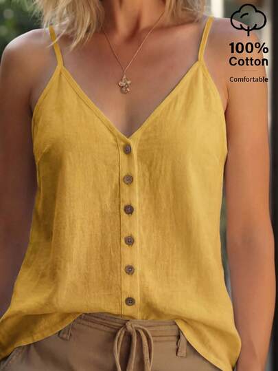 Balvessa Áo hai dây nữ có khuy trang trí