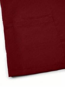 TaskEZ Plus Size Solid Color Short Sleeve Scrubs Set With Long Pants For /Nursing Uniforms - Burgundy - View 8