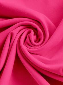 SHEIN EZwear Rose Red Women's Knit Solid Color Bodycon Dress - Hot Pink - View 3