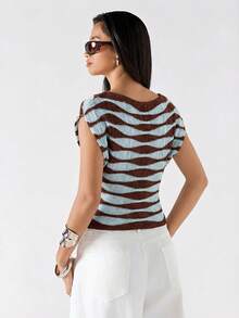 LYSMO Áo dệt kim tối giản, bất đối xứng, phối màu tương phản mới năm 2026 dành cho nữ, áo khoác ngoài thường ngày mùa xuân/hè, thích hợp cho kỳ nghỉ, đi biển. - Nhiều màu - Xem 2