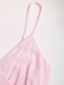 Sweetra Áo camisole nữ màu trơn mới, thắt eo nhún bèo, kiểu dáng thường ngày, đa năng, thích hợp mặc hàng ngày. - Hồng - Xem 7
