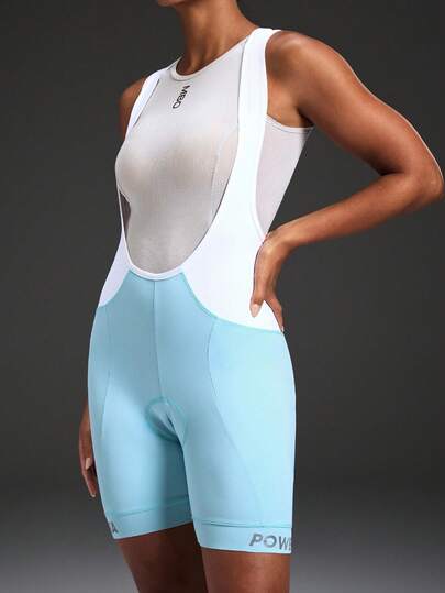 Powerista Women's Casual Patchwork Romper, Versatile For Daily Wear And Cycling Glowmode One Piece Workout Jumpsuit Compression Bodysuit Women Compression Jumpsuit Shaping Athletic Romper Women Cycling Clothes Women
