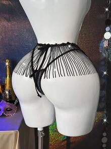 1pc Women's Sequin Tassel Sexy Panty - Multicolor - View 2
