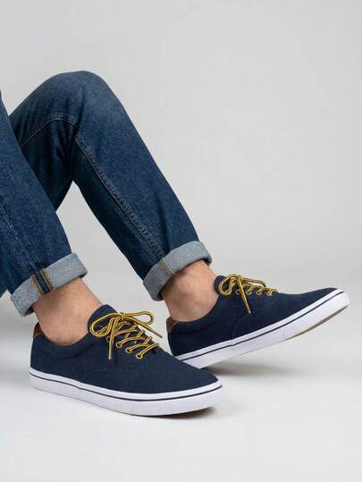 tenis hombre mujer casuales de lona planos unisex baratos moda 22mx 28mx confort al caminar básicos con agujetas zapatillas urbano deportivo rojo blanco negro azul con suela negra agujetas amarillos tipo piel en el cuello con soporte