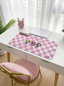 THE POWERPUFF GIRLS X SHEIN 1个鼠标垫，花花泡泡毛毛卡通桌面垫，带防滑底座，适用于电脑、笔记本电脑、办公室和家庭游戏。 - 飛天小女警124 - 查看 2