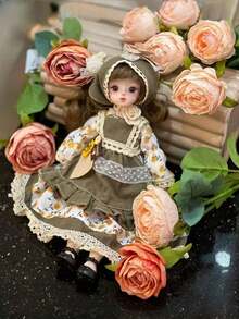1件30厘米森林仙子娃娃衣服，花边连衣裙，手工精细制作，适合BJD/SD娃娃，公主派对服装，女孩收藏礼物，春季拍照道具，非毛绒填充 - 彩色 - 查看 7