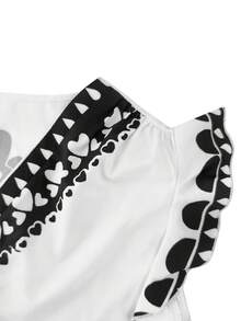 EMERY ROSE Camicia casual con stampa posizionata, taglie comode - Bianco e nero - Visualizzare 3