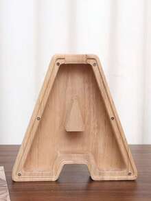 木质大字母存钱罐，字母造型，可定制首字母，趣味生日、圣诞节、节日礼物 - 彩色 - 查看 7