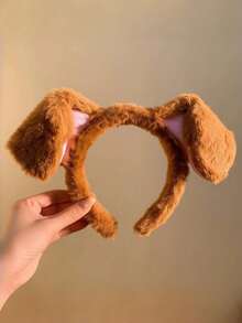 Soft Fluffy Headband With Dog Ears - Cute Spotted Pattern For Skincare, Sleep, Party & Cosplay, Funny Hair Accessory - Multicolor - View 15