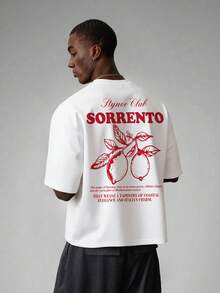 STYNVO Men's Slogan & Fruit Print Round Neck Short Sleeve Casual T-Shirt - White - View 5