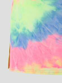 SHEIN 少女圆领扎染休闲度假连衣裙 - 彩色 - 查看 6