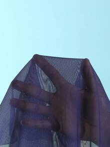 SHEIN 少女海军蓝白撞色比基尼套装，包含三角上衣、三角泳裤和网纱裙，面料柔软亲肤，适合游泳、海滩、泳池和夏季度假。 - 藏蓝色 - 查看 7