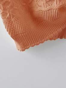 GlowEve New Arrival European And American Fashion Mixed Color Knit Sweater Top - Orange - View 3
