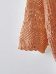 GlowEve New Arrival European And American Fashion Mixed Color Knit Sweater Top - Orange - View 4