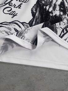 STYNVO 男士圆领字母印花休闲百搭日常短袖T恤 - 白色 - 查看 8