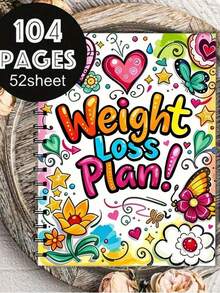 1Pc A5 Weight Loss Diary Journal, 104 Pages Fitness Log Book With Exercise Design, Motivational Health & Weight Management Tracker For Men & Women - multicolor - View 6